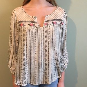 White blouse with lace detail